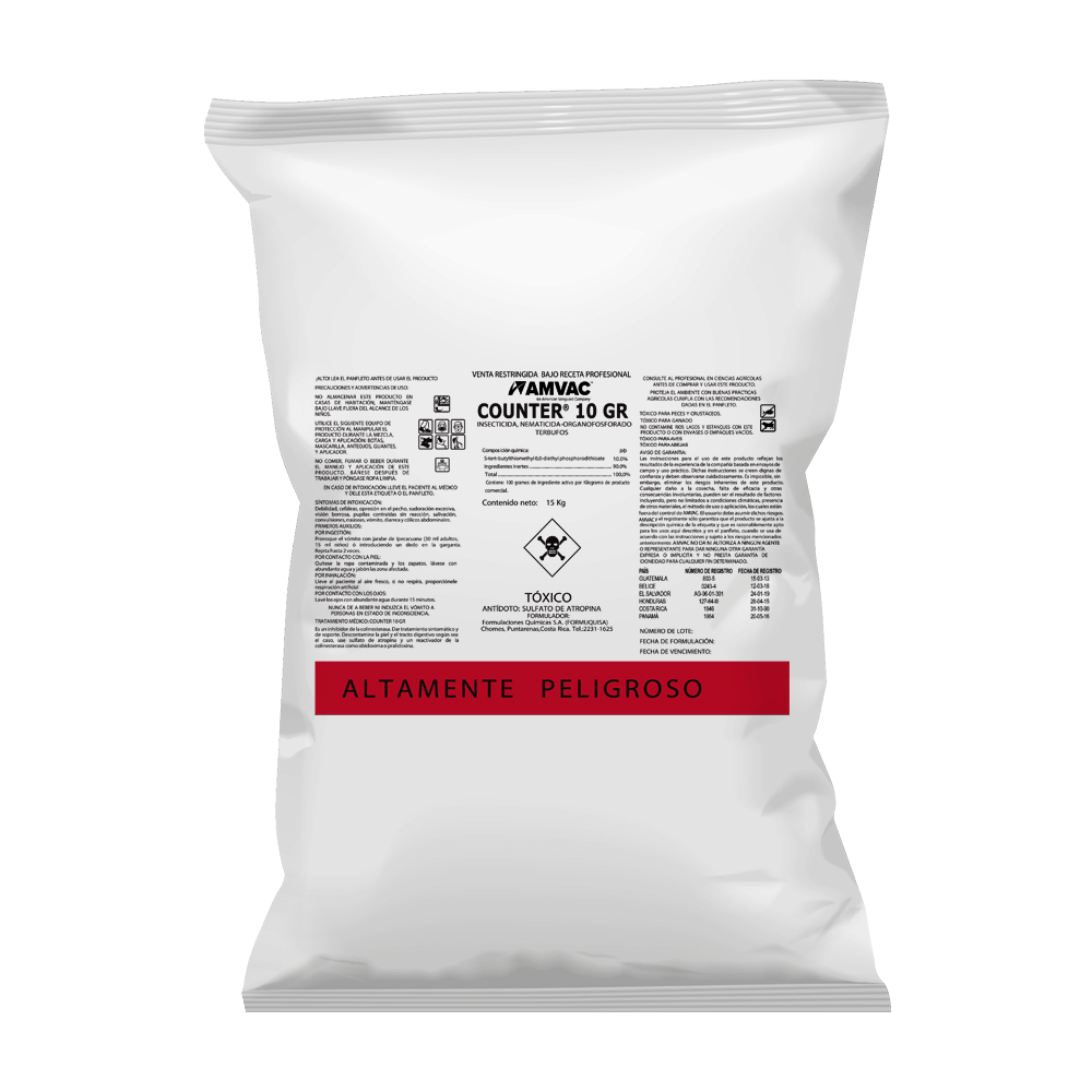 Insecticida Counter 10G 15 Kilos
