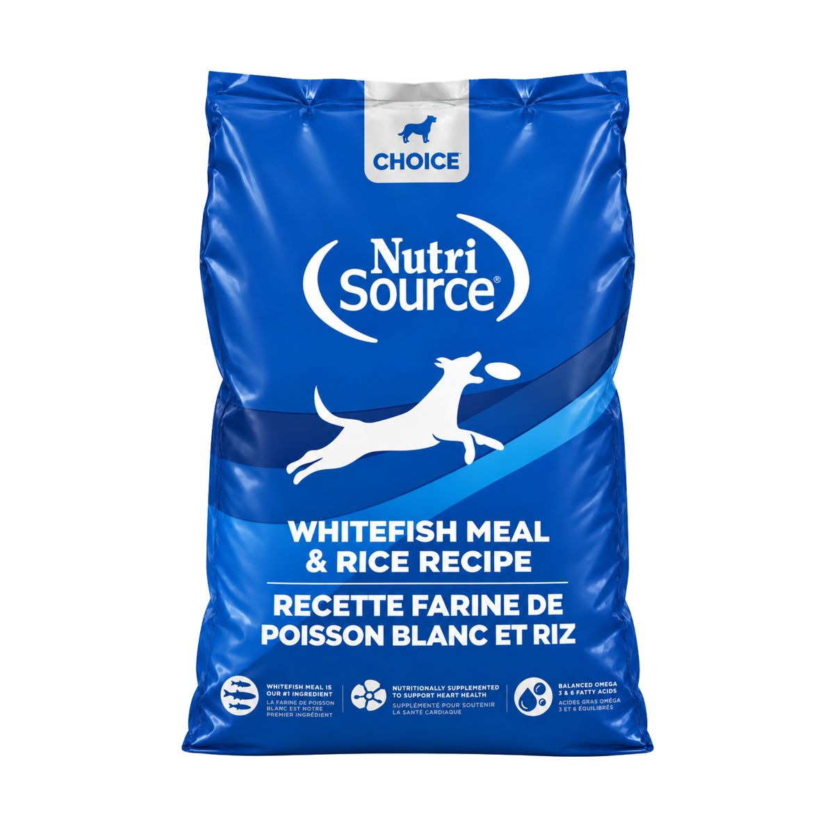 Alimento Nutri Source para perros raza grande de pescado y arroz 40LB