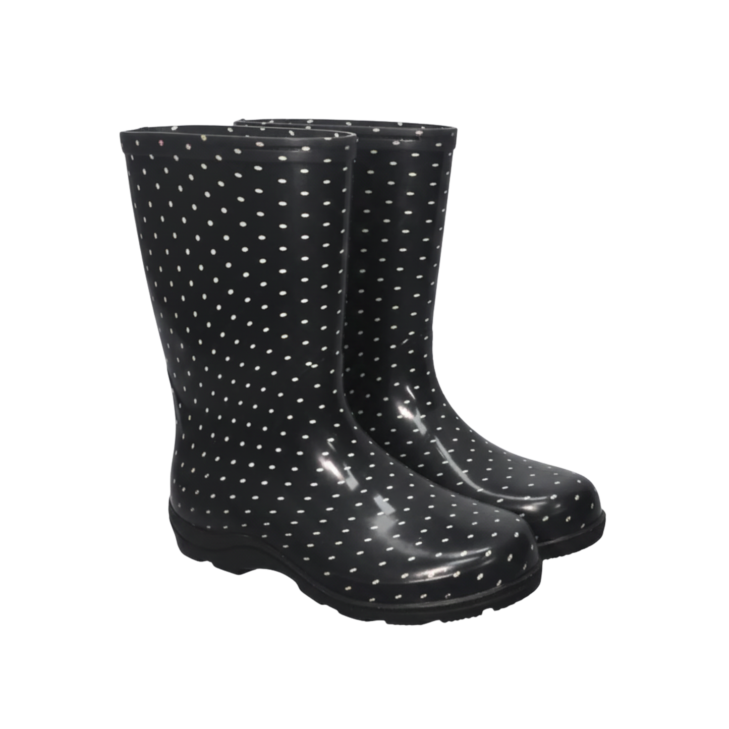 Bota Negra Con Escarcha para Jardin SZ6