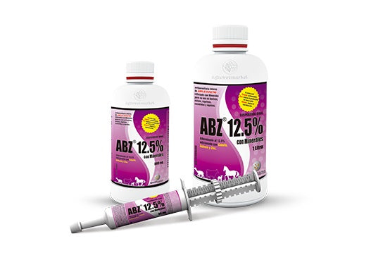 Antiparasitario interno de amplio espectro Abz 12.5% con Minerales Jeringa 30 ml