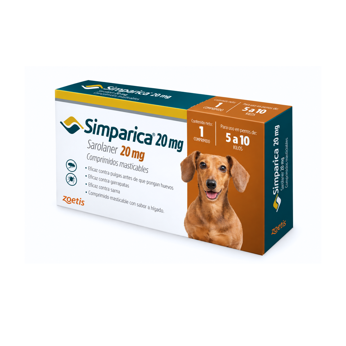 Desparasitante Externo Para Perros Simparica 1 Tableta 5-10KG