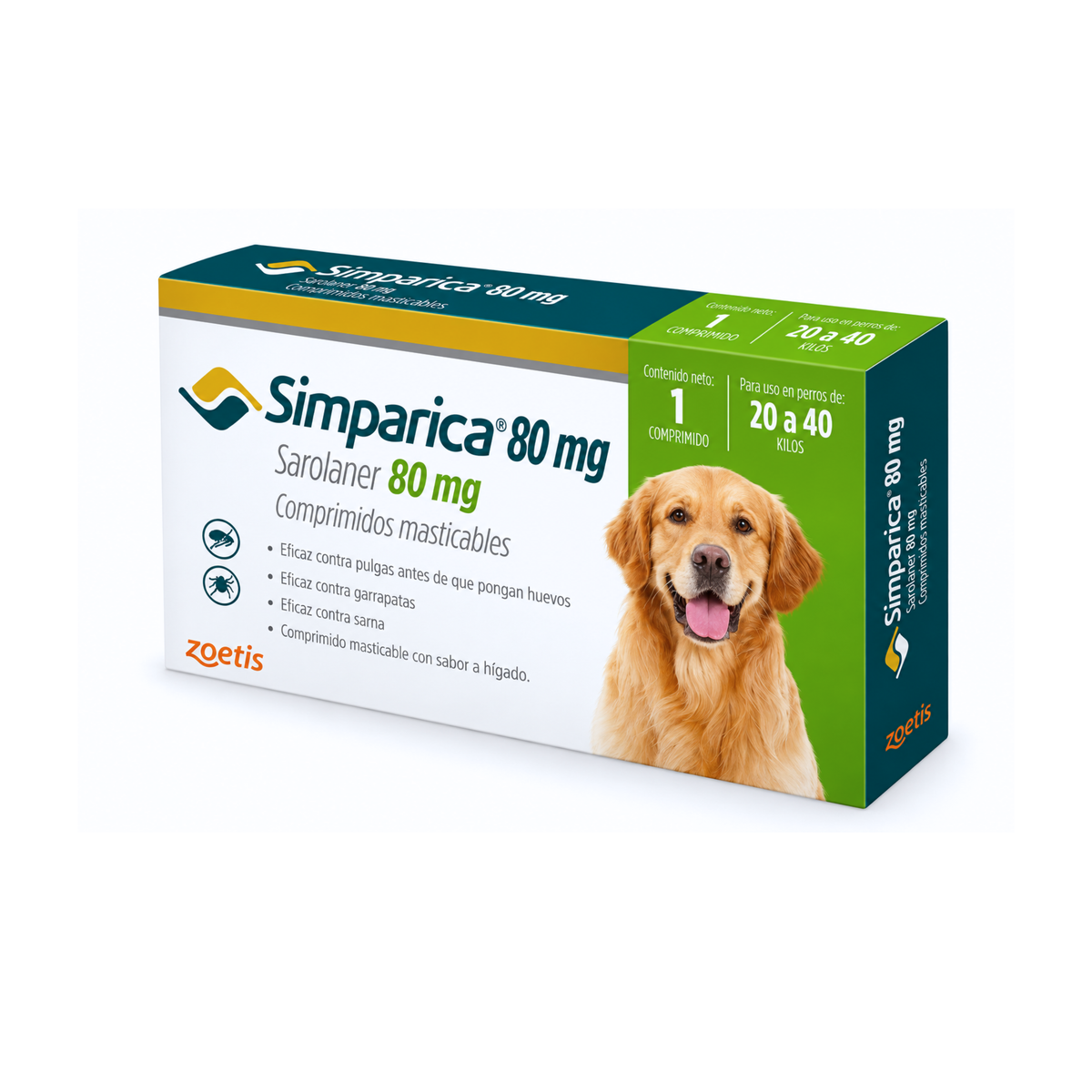 Desparasitante Externo Para Perros Simparica 1 Tableta 20-40 KG