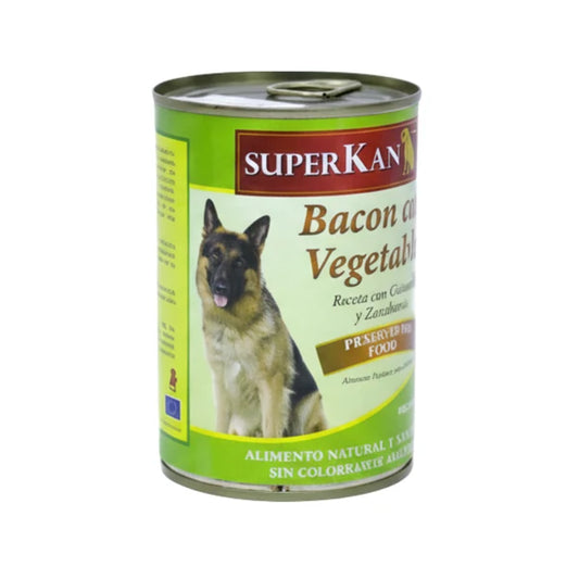 Alimento en Lata Super Kan Sabor a Tocino y Vegetales 400 Gramos