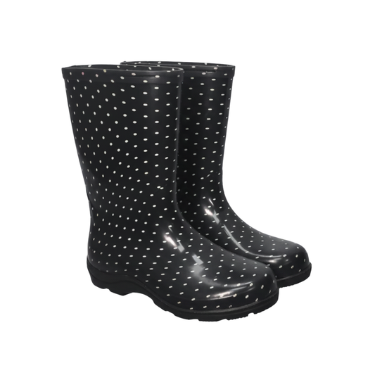 Bota Negra Con Escarcha para Jardin SZ6