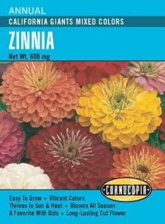 Zinnia California Giant Mixed Colors