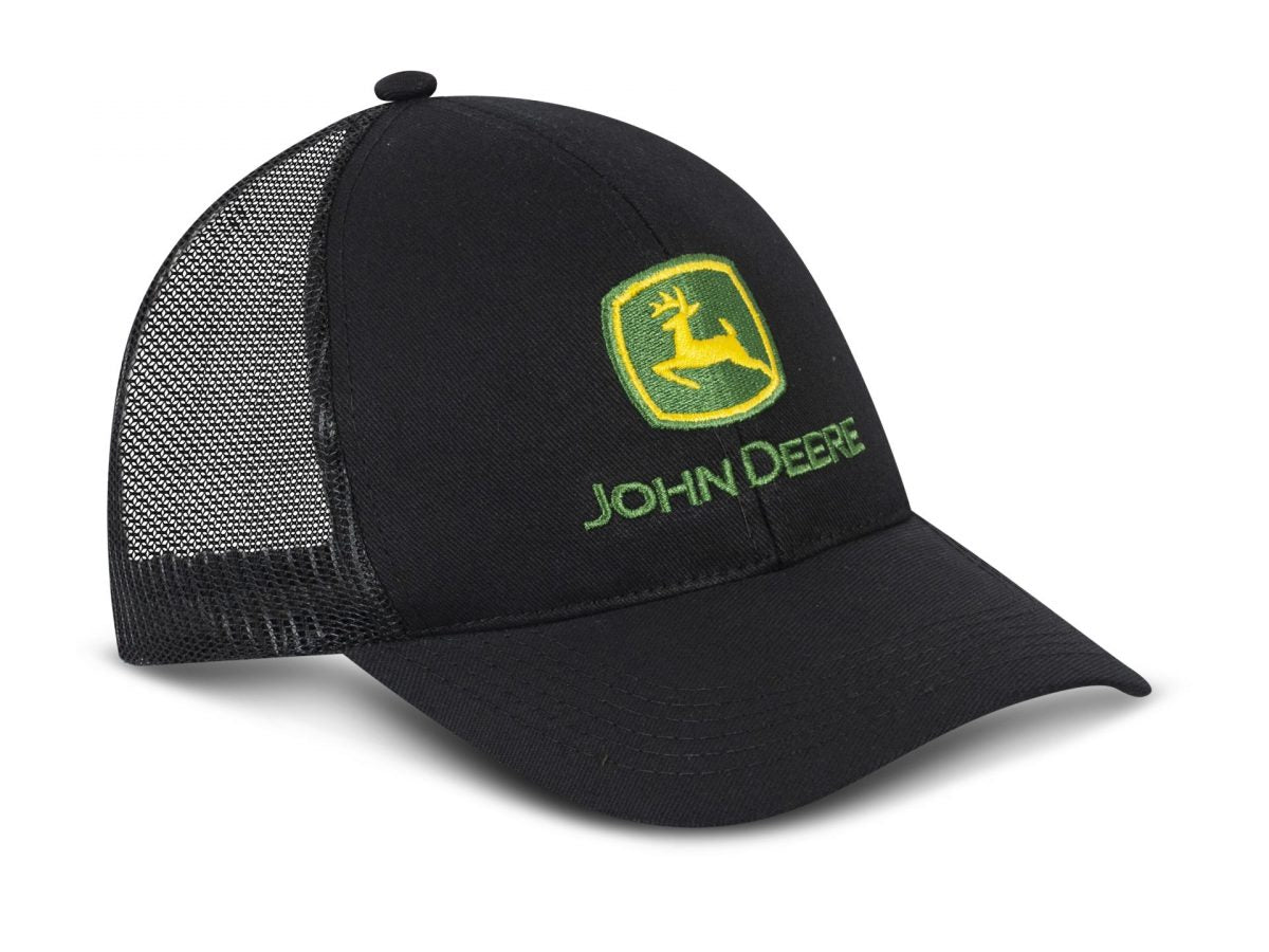 Gorra John Deere Negra con Malla