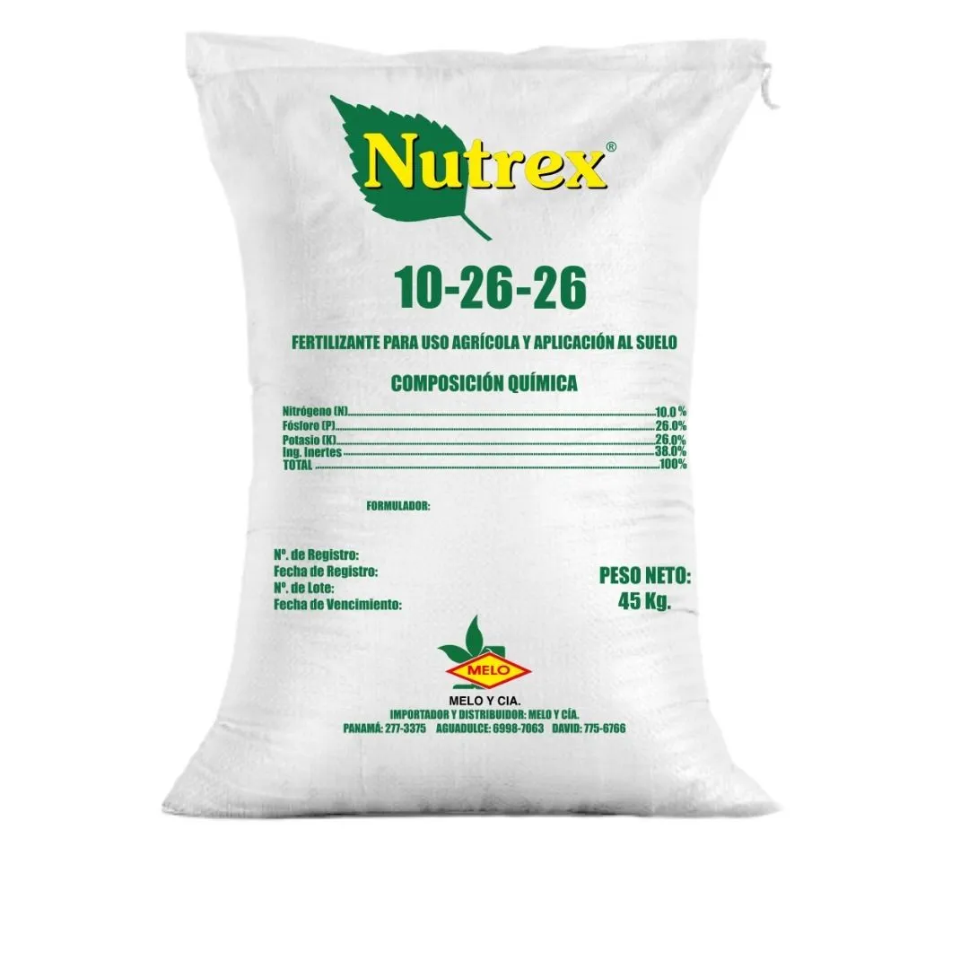 Abono Nutrex NPK 10-26-26 Químico