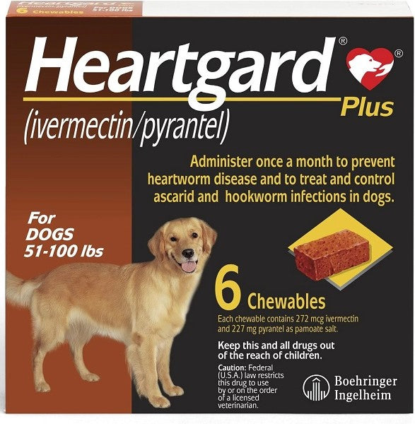 Heartgard Plus 272 Mg Chocolate Caja de 6 Tabletas